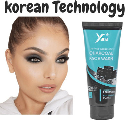 Yana INSTANT WHITENING FOR ACNE PIMPLE PIGMENTATION REMOVER CHARCOAL FACE WASH || KOREAN TECHNOLOGY || CHARCOAL FACE WASH FOR MEN ANTI POLLUTION DUST REMOVER Face Wash(60 ml)