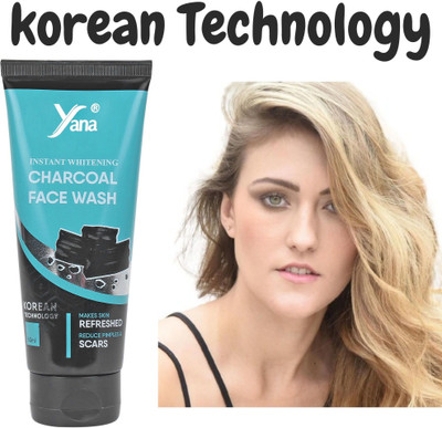 Yana FOR ACNE PIMPLE PIGMENTATION REMOVER INSTANT WHITENING CHARCOAL FACE WASH || KOREAN TECHNOLOGY || MEN CHARCOAL FACE WASH FOR OILY SKIN ANTI POLLUTION DUST REMOVER Face Wash(60 ml)