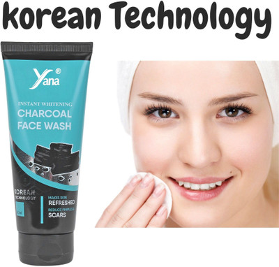 Yana INSTANT WHITENING CHARCOAL FACE WASH || KOREAN TECHNOLOGY || MEN CHARCOAL FACE WASH FOR OILY SKIN Face Wash(60 ml)