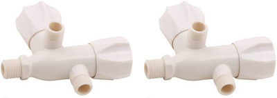 COSSIMO PVC Angle Cock 2 in 1 Water Tap Two Way Angle Faucet Angle Cock Faucet(Wall Mount Installation Type)