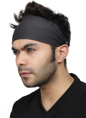 Bismaadh Multifunctional Activities Polyester & Spandex Elastic Non Slip Unisex Breathable Headband Head Band(Grey)