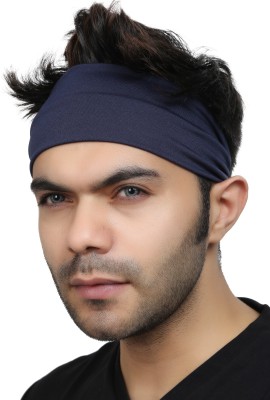 Bismaadh Multifunctional Activities Polyester & Spandex Elastic Non Slip Unisex Breathable Headband Head Band(Blue)