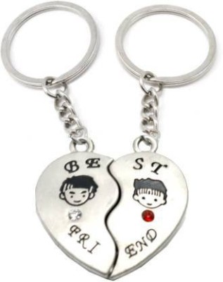 ROYALHUB MAGNETIC BEST FRIEND KEY CHAIN WITH STYLISH SILVER LOOK TWO KEY CHAINS FOR TWO LOVED ONES- (2 PIECES) Key Chain