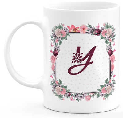 TrendoPrint Alphabet Letter Y Name Printed Ceramic Birthday Anniversary Return Gift Best Gift For Brothers Sisters Sis Bro Friends Mom Dad Nanu Nani Dadu Dadi Bhaiya Bhabhi Didi Jiju Boys Girls Kids Son Daughter Rakhshabandha Raksha Bandhan Rakhi Gifts Ceramic Coffee Mug(350 ml)