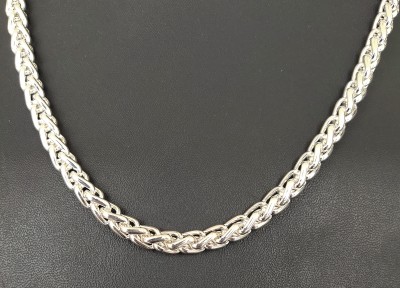 FashionCraft Most Popular Rope Design Silver plated chain stylish(20-22inch) Silver Plated Alloy Chain