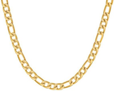 Karishma Kreations Mens Jewellery Valentine High Polish Stylish Fancy Party Wear Titanium Long Necklace Handmade Sterling Silver Golden Neckless chain latest design Casual Style Daily use Simple Dazzling Gold & Silver Color Solid Titanium Plated SS Chain Most Popular Curb Necklace Sachin Rope Wheat 