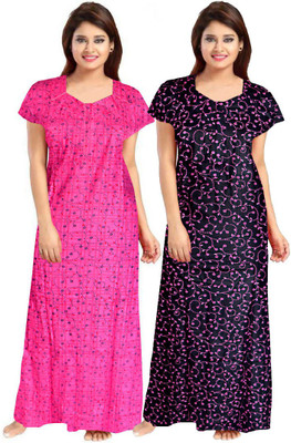 SILVER ORGANISATION Women Nighty(Pink, Blue)