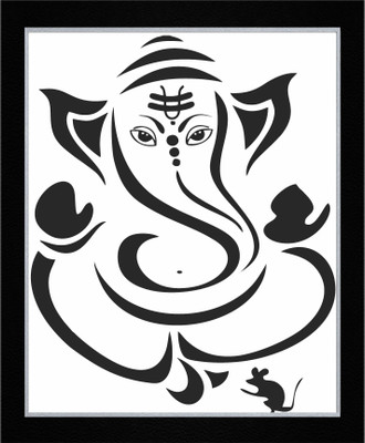Bhawana Creation GANESH JI 1.0 Digital Reprint 10 inch x 8 inch Painting(With Frame)