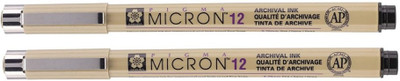 SAKURA Pigma Fineliner Pen(Pack of 2, Ink Color - Black)
