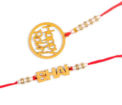 Vihaan Fashions Designer RK2021-280 Assorted Rakhi  Set(2 Designer Rakhi)