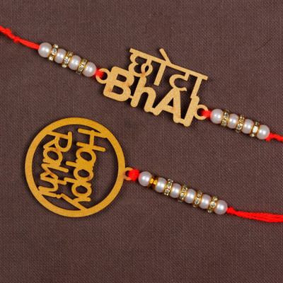 Vihaan Fashions Designer RK2021-266 Assorted Rakhi  Set(2 Designer Rakhi)