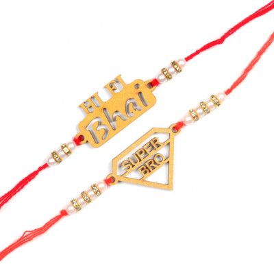 Vihaan Fashions Designer RK2021-261 Assorted Rakhi  Set(2 Designer Rakhi)
