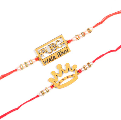 Vihaan Fashions Designer RK2021-263 Assorted Rakhi  Set(2 Designer Rakhi)