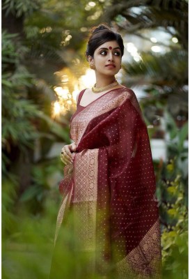 Pritam Printed Banarasi Art Silk Saree(Maroon)