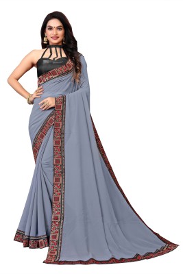 Om Sai Creation Embellished Jamdani Georgette Saree(Grey)