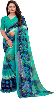 Suali Printed Bollywood Georgette Saree(Light Green)