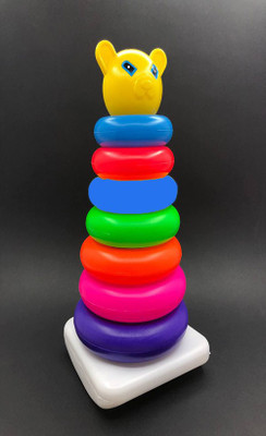 VRUX Smiley Stacking Coloring Teddy Rings for Kids 7 pcs Multi Color, Stacking Toy 7(Multicolor)