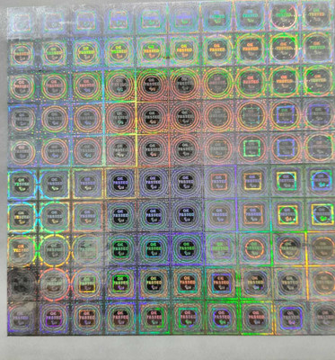 Securitech 1.4 cm QC Passed OK Tested, Silver Hologram 15mm Square (2500) Non-Reusable Sticker(Pack of 2500)