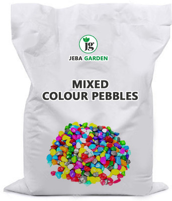 Jeba Garden Multicolor Pebbles Polished Oval Marble Pebbles(Multicolor 5 kg)