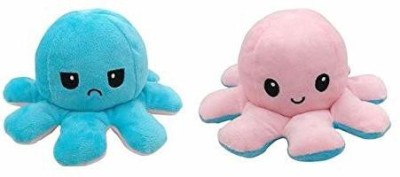 Tickles Reversible Octopus Plush Soft Stuffed Animal Toy Pack of 2  - 20 cm(Multicolor)