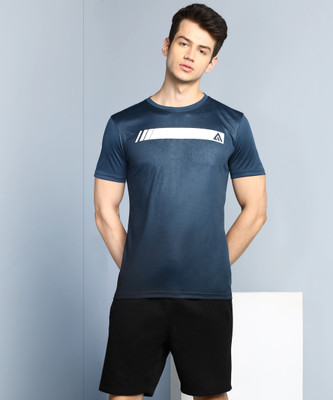 adrenex printed men round neck dark 