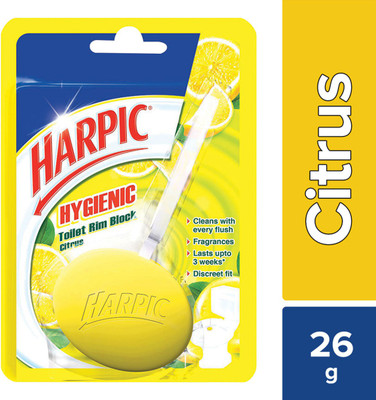 Harpic Hygienic Toilet Rim Block, Citrus Citrus Rim Block(26 g)