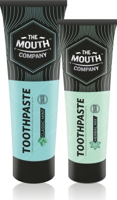 The Mouth Company Classic Mint 100 gm Toothpaste Combo with Herbal Mix 75gm Toothpaste Toothpaste(175 g, Pack of 2)