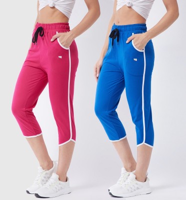 Modeve Solid Women Pink, Blue Track Pants