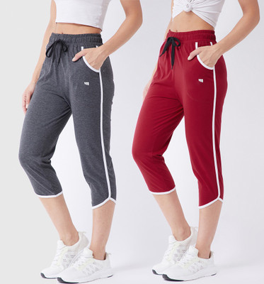 Modeve Solid Women Grey, Red Track Pants