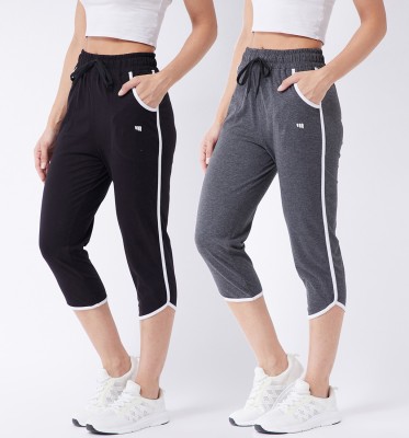 Modeve Solid Women Black, Grey Track Pants