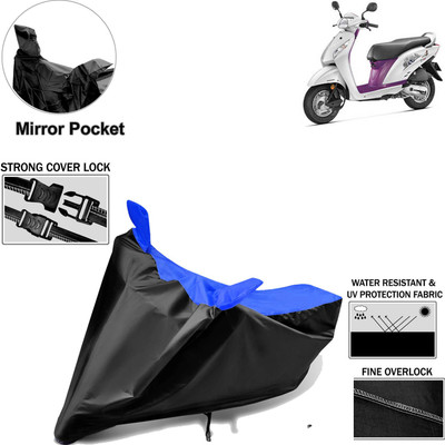 aksmit Two Wheeler Cover for Honda(Activa i, Black, Blue)