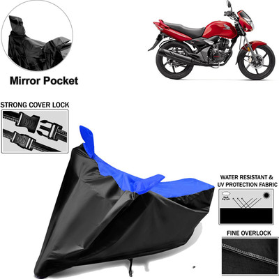 aksmit Two Wheeler Cover for Honda(CB Unicorn, Black, Blue)