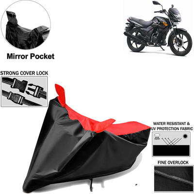 aksmit Two Wheeler Cover for TVS(Flame DS 125, Black, Red)