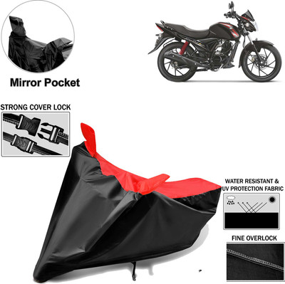 Rhtdm Two Wheeler Cover for Suzuki(Sling Shot Plus, Black, Red)