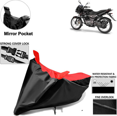Rhtdm Two Wheeler Cover for Bajaj(Pulsar 150 DTS-i, Black, Red)