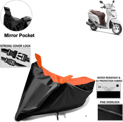 Rhtdm Two Wheeler Cover for Honda(Aviator, Black, Orange)