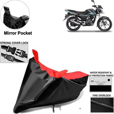 aksmit Two Wheeler Cover for Bajaj(Discover 100 DTS-i, Black, Red)