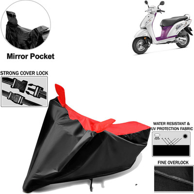 aksmit Two Wheeler Cover for Honda(Activa i, Black, Red)