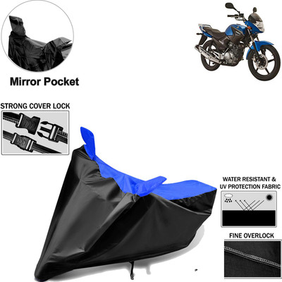 aksmit Two Wheeler Cover for Yamaha(YBR 125, Black, Blue)