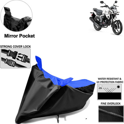Rhtdm Two Wheeler Cover for Honda(Trigger, Black, Blue)