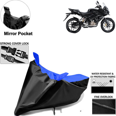 Rhtdm Two Wheeler Cover for Bajaj(Pulsar AS 150, Black, Blue)