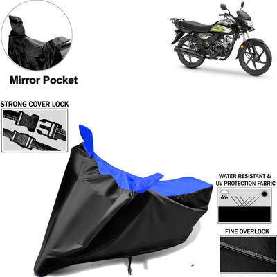 aksmit Two Wheeler Cover for Honda(CD 110 Dream, Black, Blue)