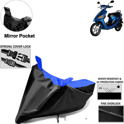 aksmit Two Wheeler Cover for Indus(Yo Electron, Black, Blue)