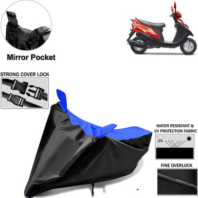 aksmit Two Wheeler Cover for Mahindra(Flyte, Black, Blue)