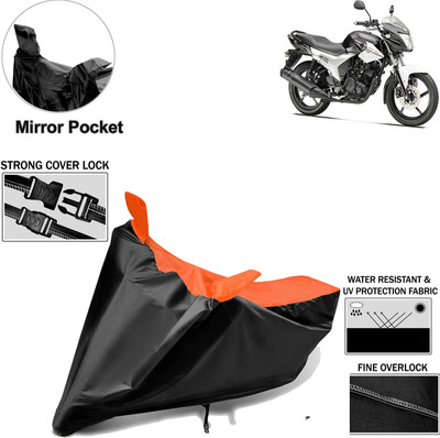 Rhtdm Two Wheeler Cover for Yamaha(SZ R, Black, Orange)