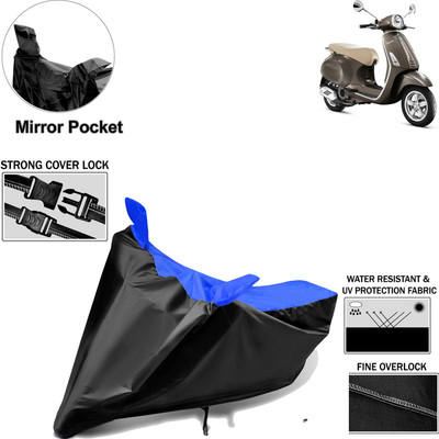 aksmit Two Wheeler Cover for Piaggio(Vespa SXL, Black, Blue)