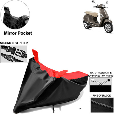 aksmit Two Wheeler Cover for Piaggio(Vespa SXL, Black, Red)