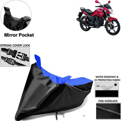 aksmit Two Wheeler Cover for Hero(Hunk, Black, Blue)