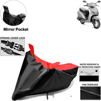 aksmit Two Wheeler Cover for Honda(Activa 3G, Black, Red)