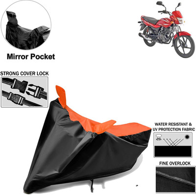 aksmit Two Wheeler Cover for Bajaj(Platina 100 DTS-i, Black, Orange)